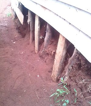 Earthquake damage to school in South Kivu